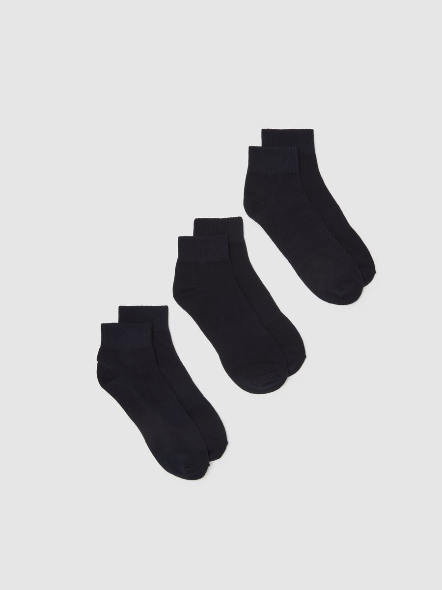 Blue Cotton Blend Sock Set_0
