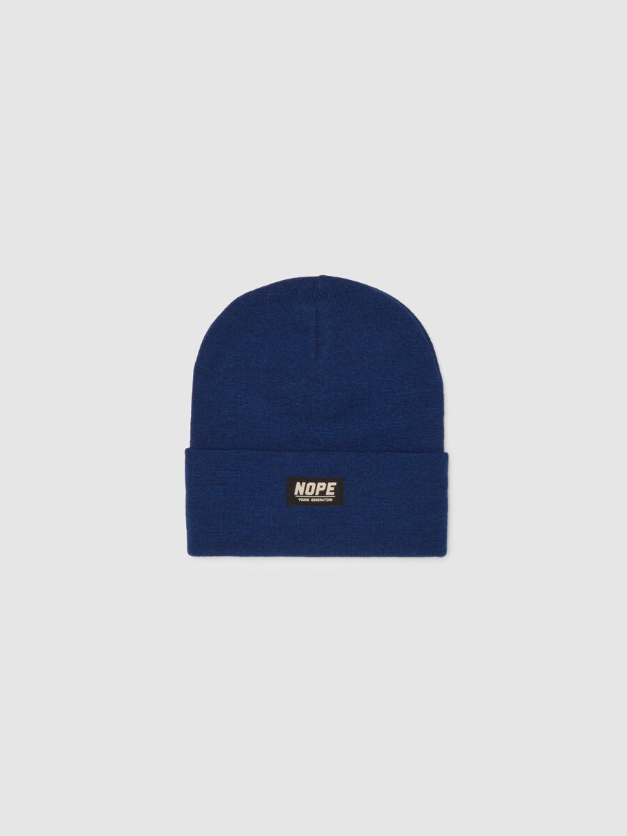 Blue knitted children's hat_0