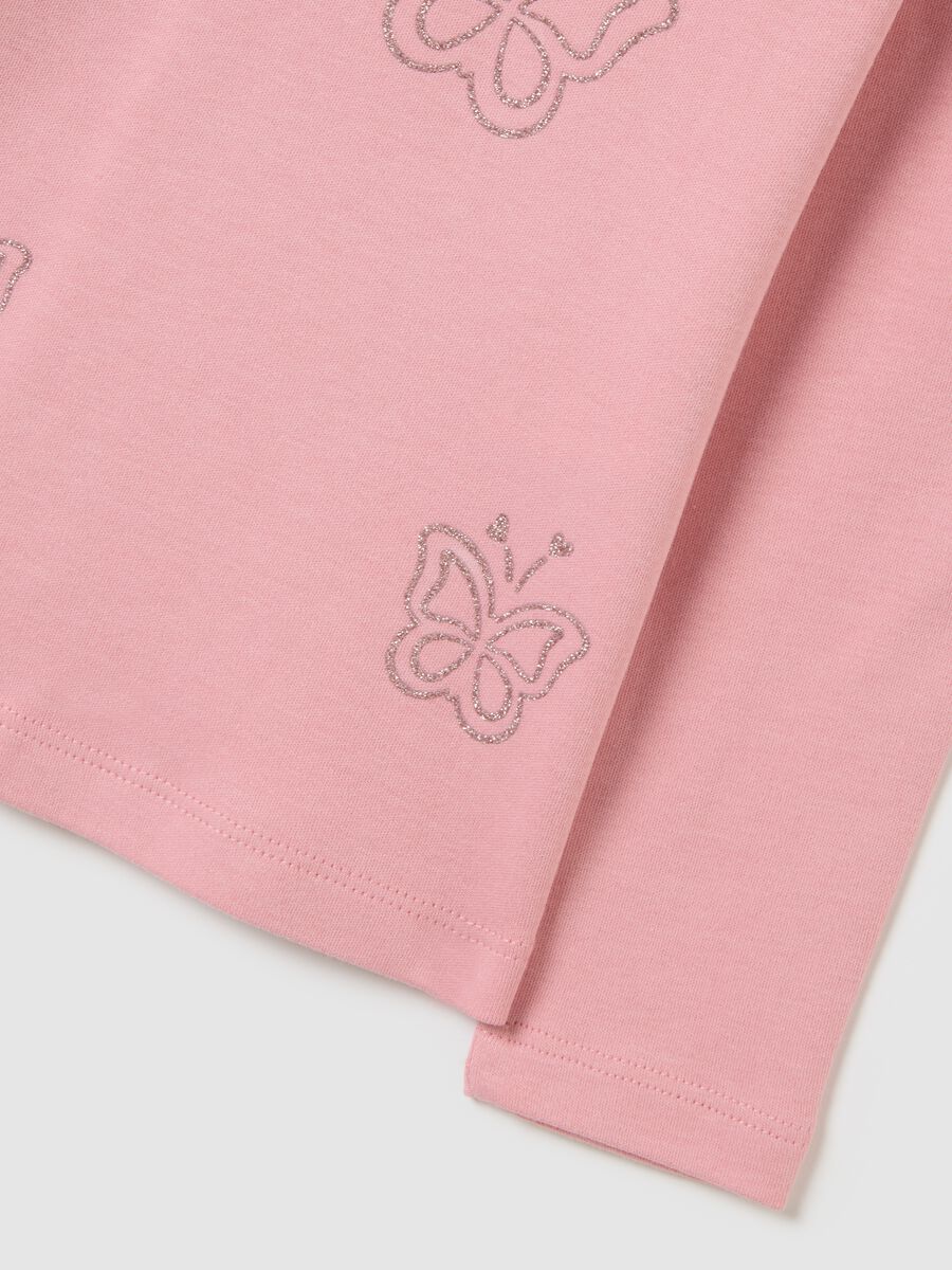Girl's pink regular fit pure cotton top_3
