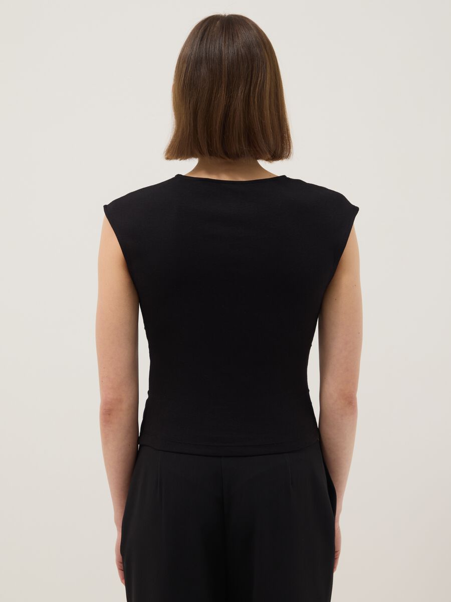Tank top in puro cotone nero regular fit_2