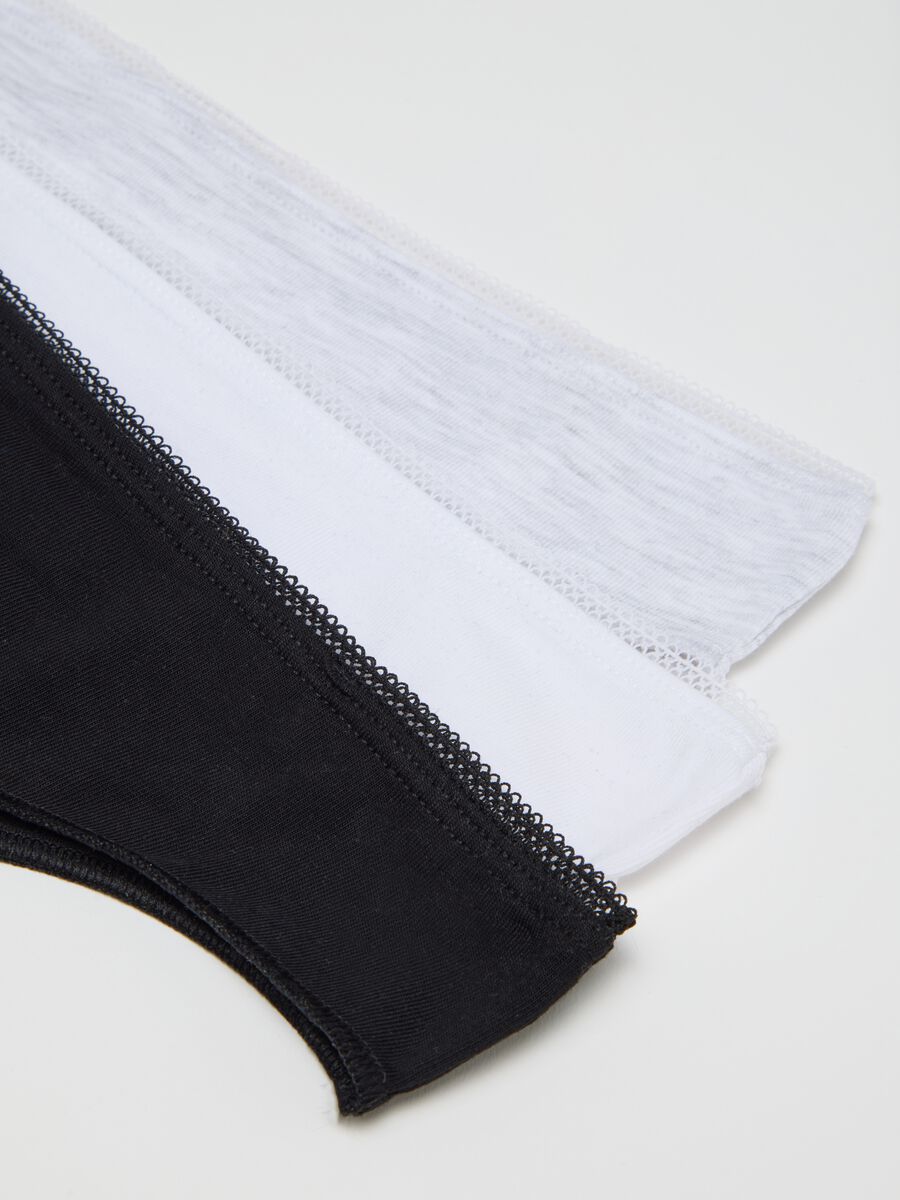 Three-Pack of Multicoloured Regular Fit Stretch Cotton Briefs_1
