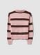 Pink striped viscose-blend polo-collar jumper, regular fit_2