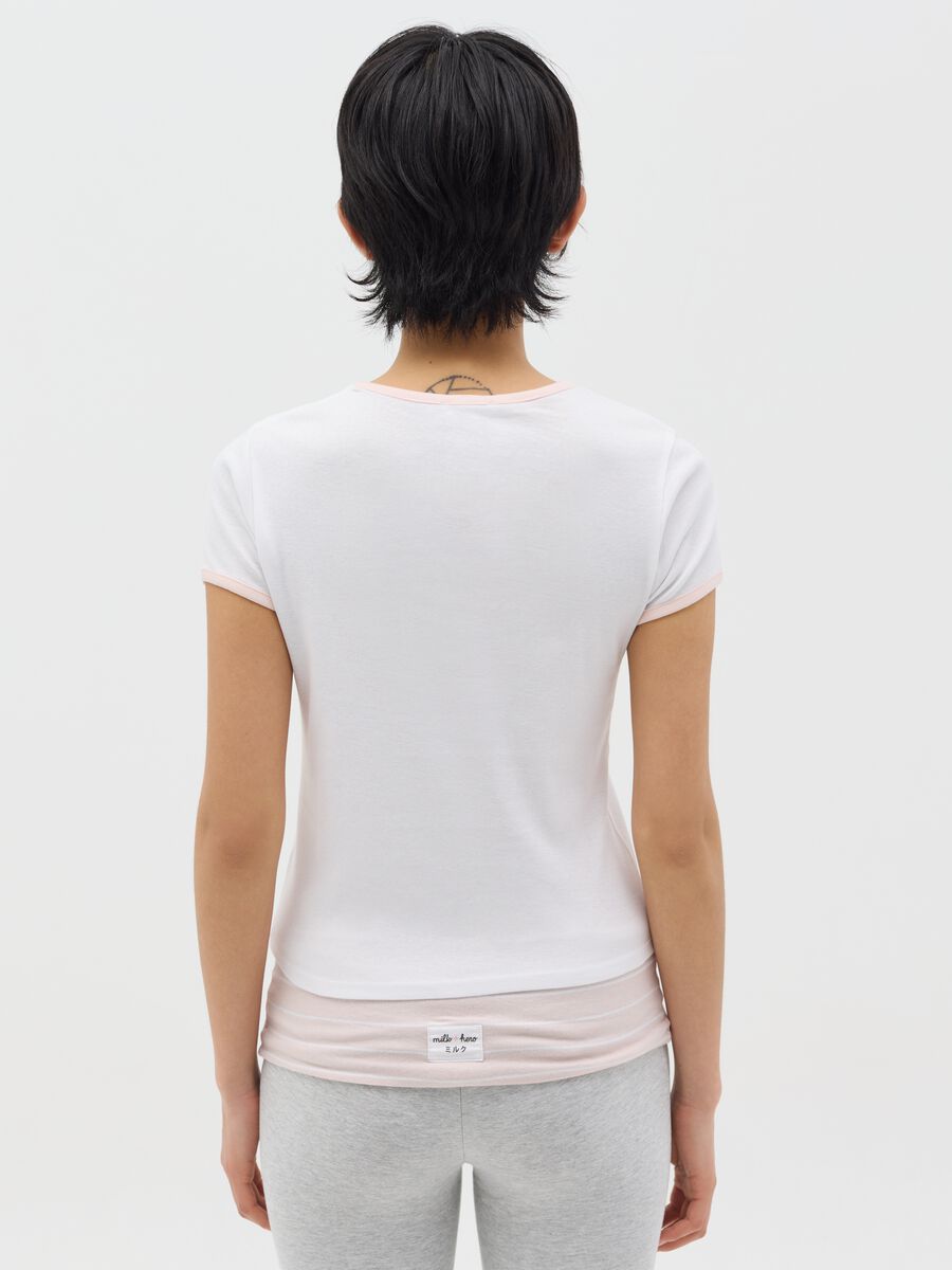 White slim-fit T-shirt in cotton_3