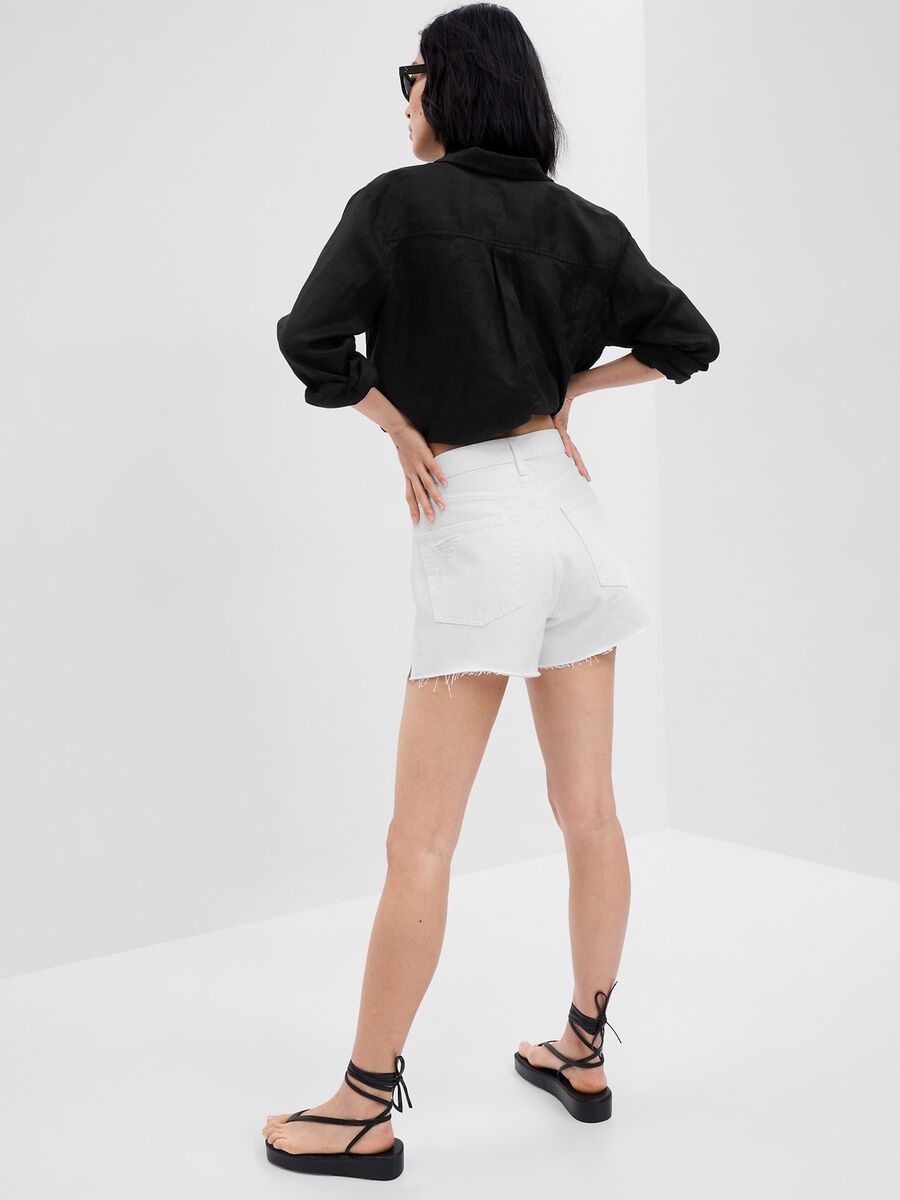 Shorts in denim a vita alta_1