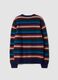Navy striped pure wool crew-neck jumper_1