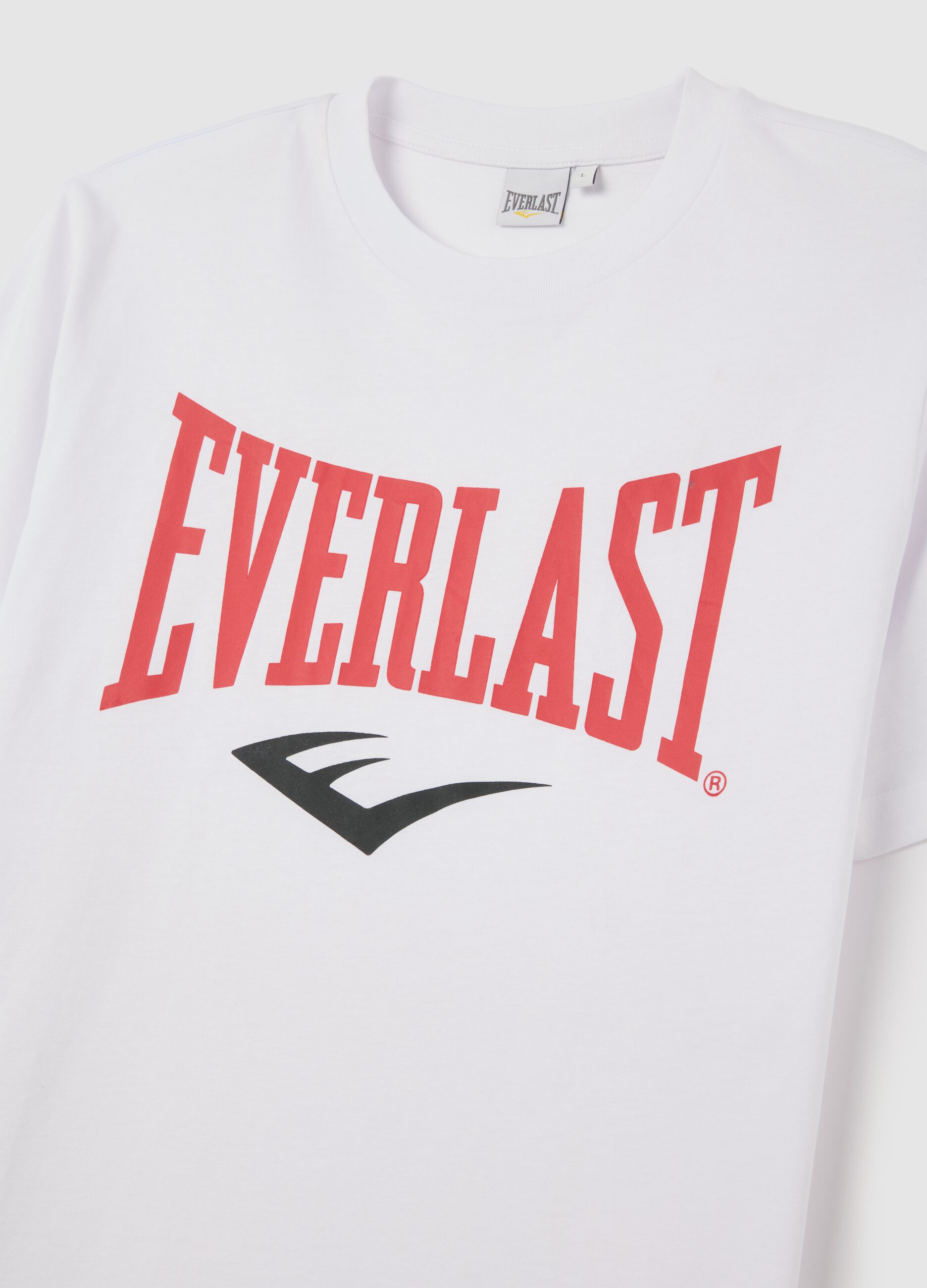 T-shirt da uomo in puro cotone bianca regular fit con logo