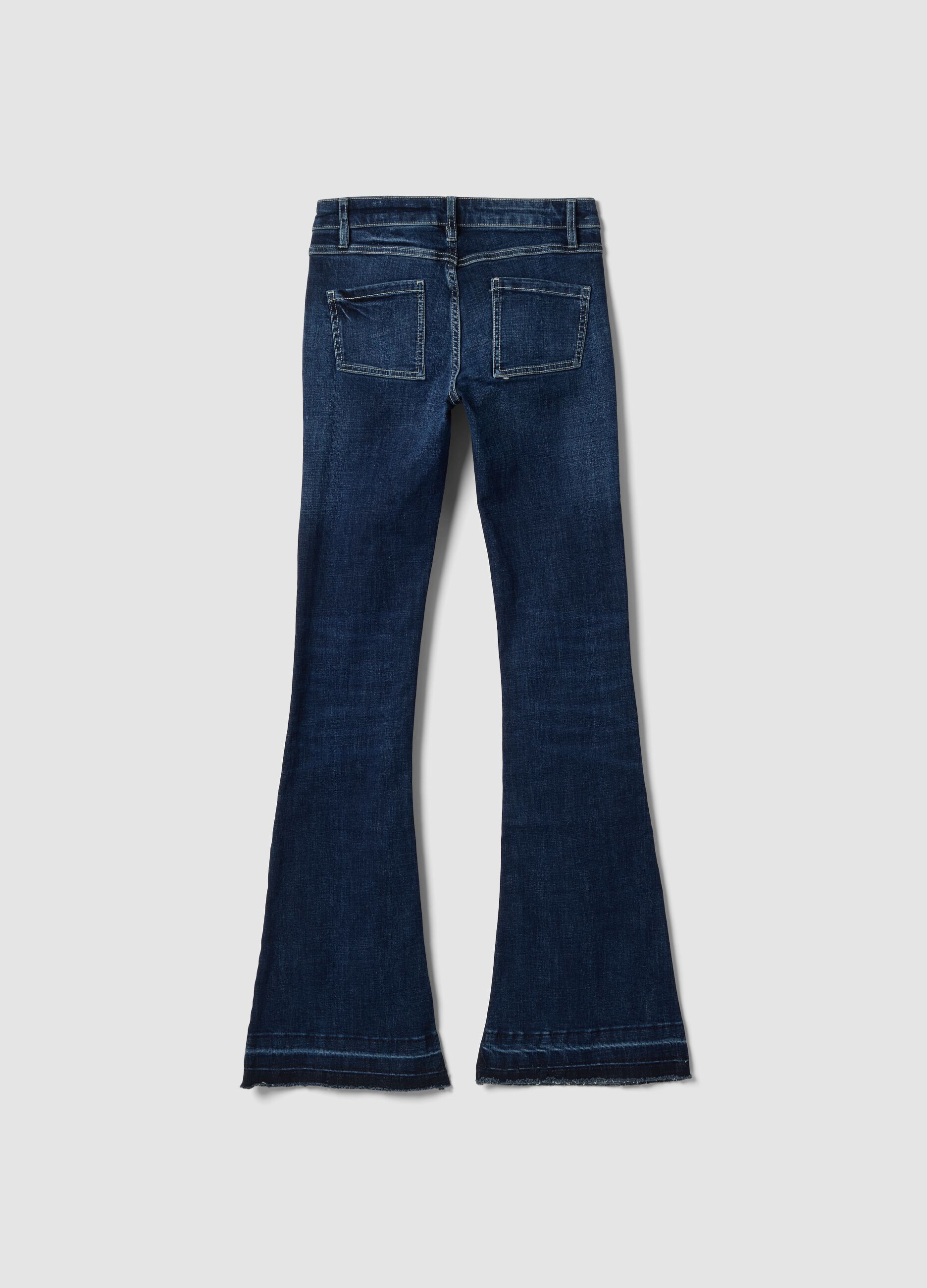 Slim Flare Denim Dark Blue Washed