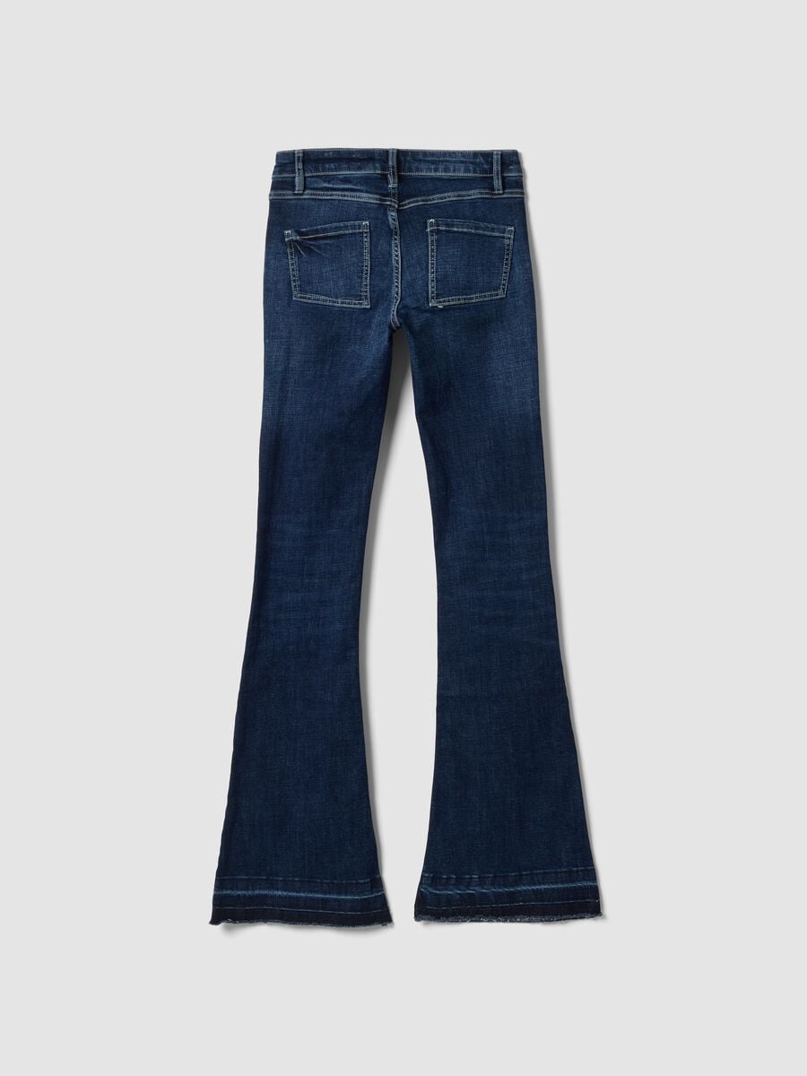 Slim Flare Denim Dark Blue Washed_1