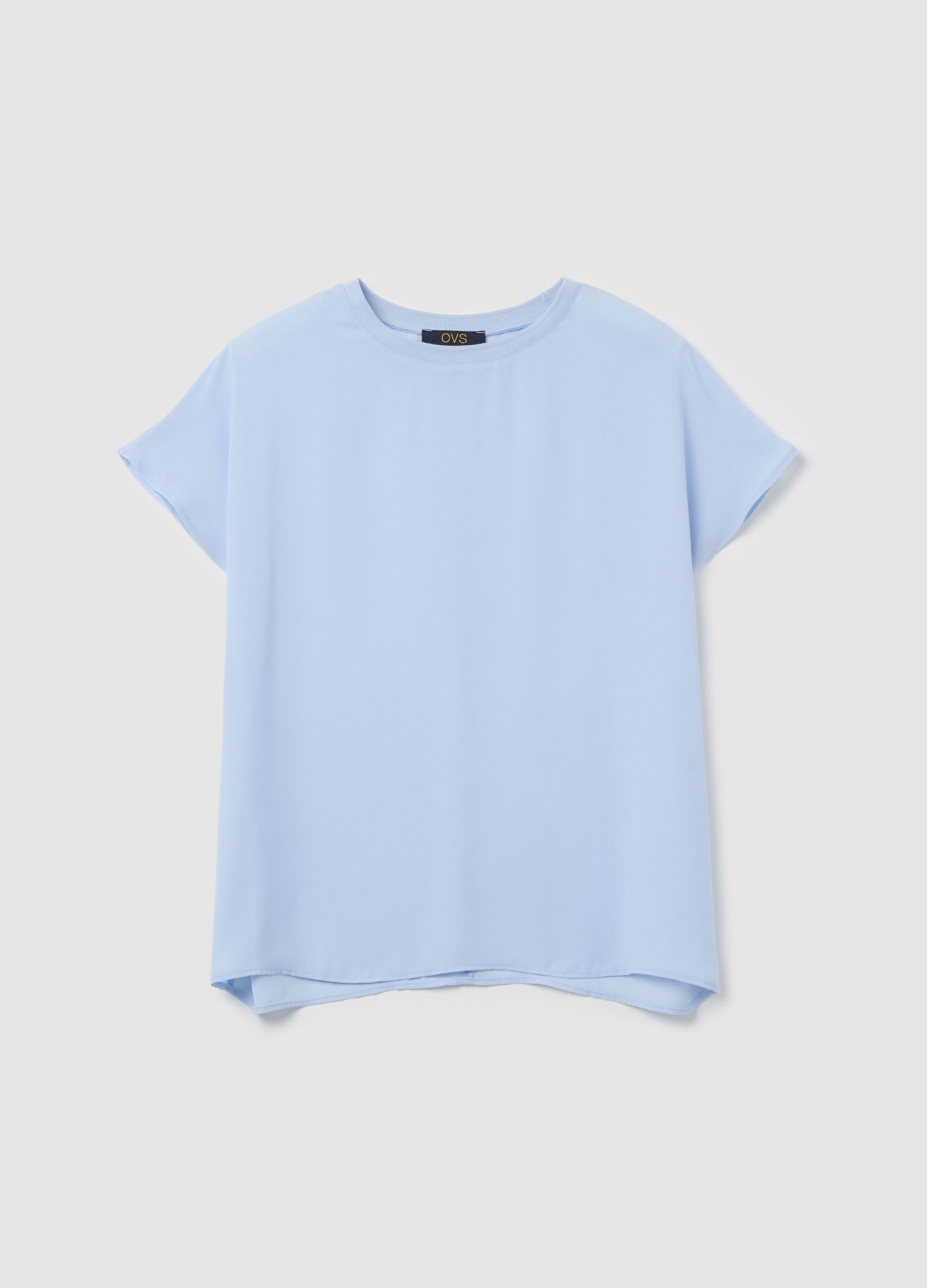 Solid colour blouse in crêpe