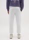 White cotton blend regular fit trousers with Los Angeles Lakers logo_2