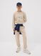Beige organic cotton joggers, regular fit, for boys_0