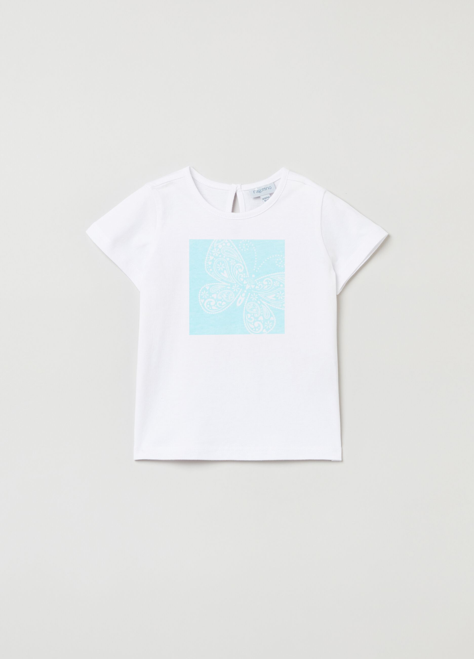T-shirt in cotone stampa farfalla