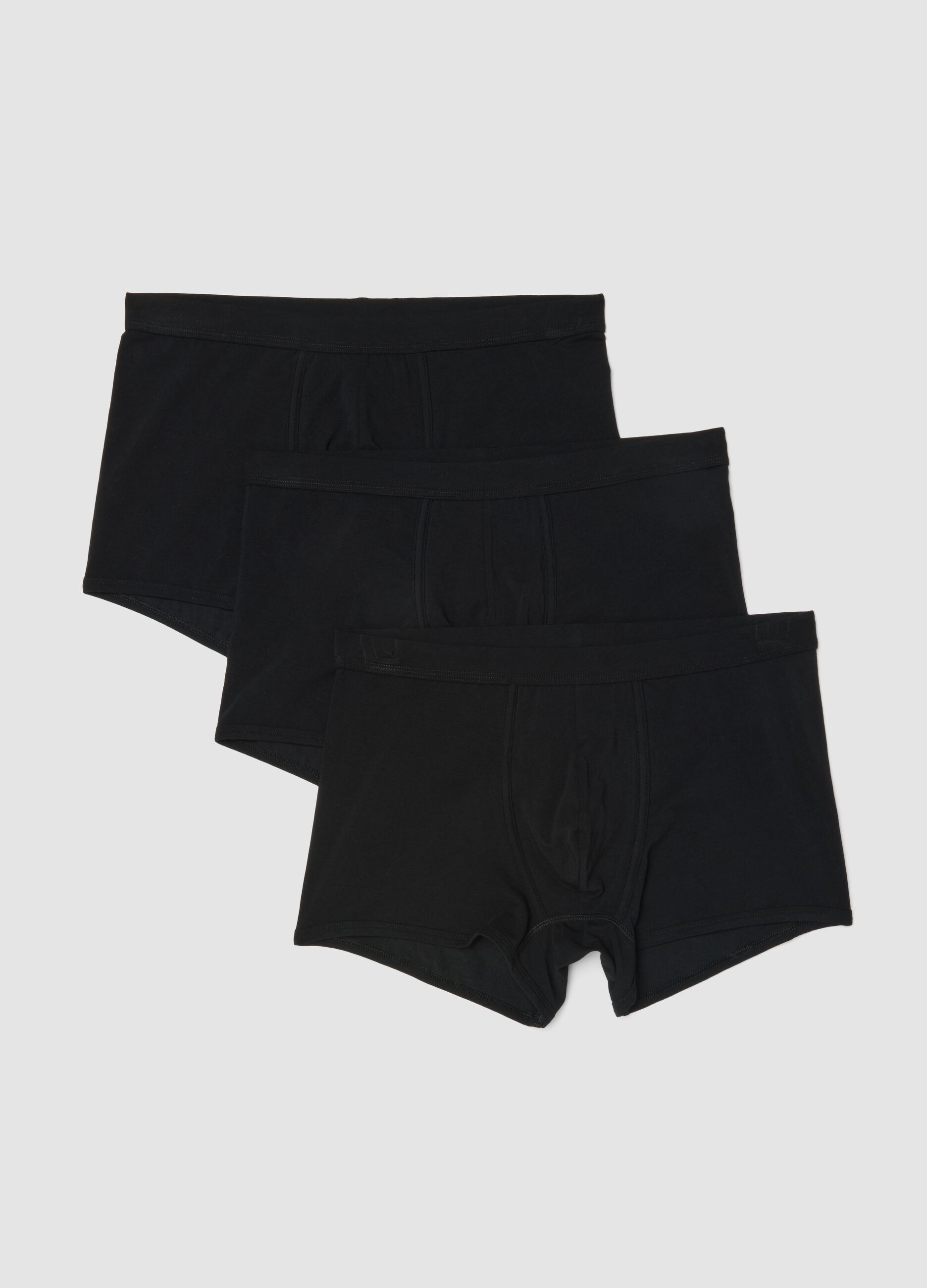 3-pack black stretch cotton boxer shorts, regular fit