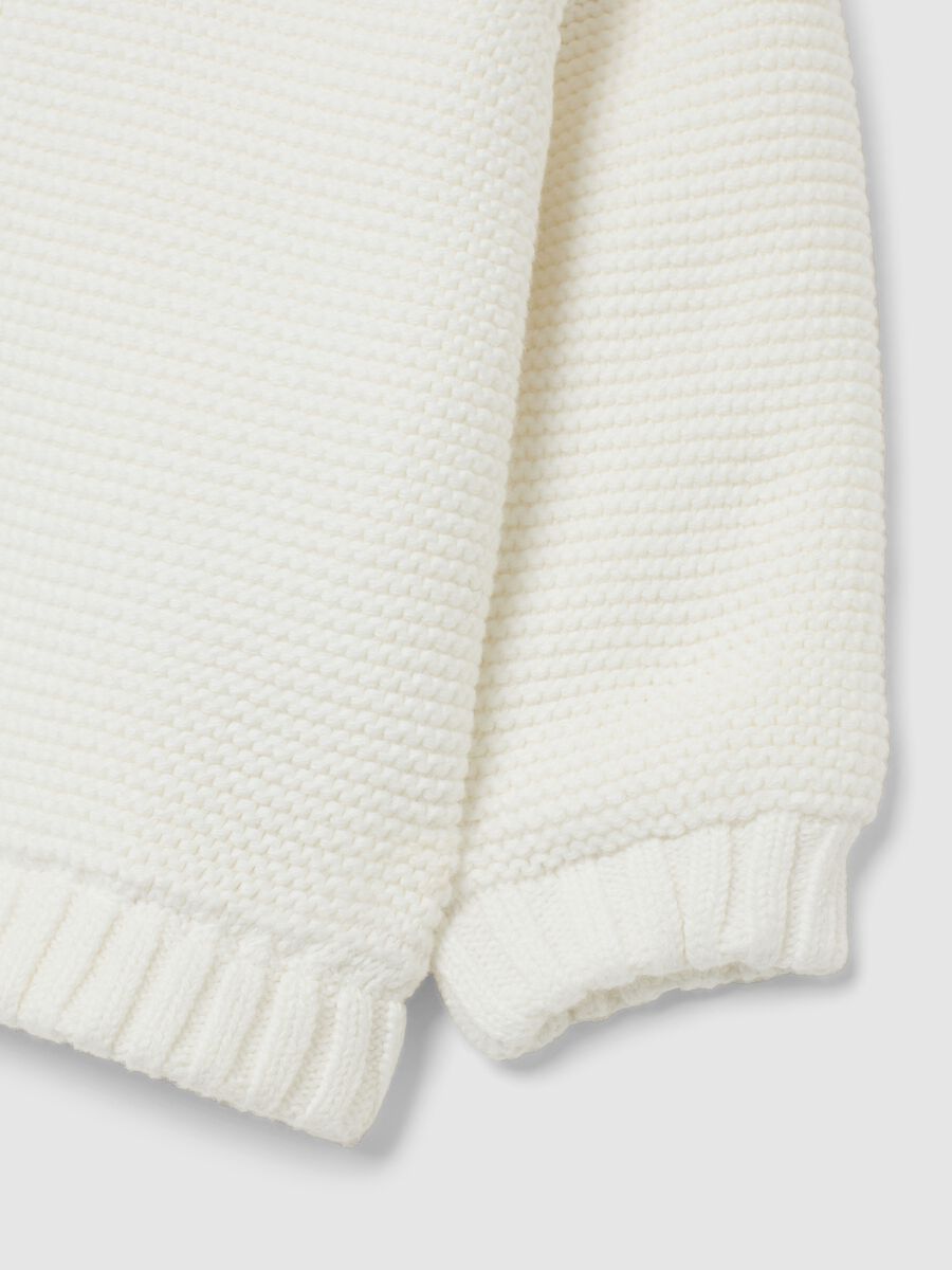 White newborn jacket in pure cotton regular fit_3