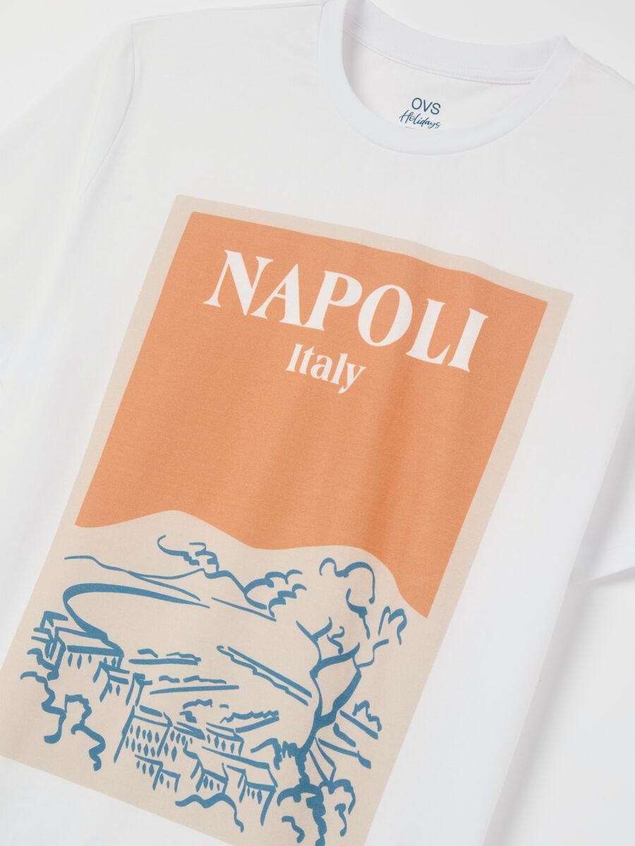 Cotton T-shirt with "Napoli Italy" print_5