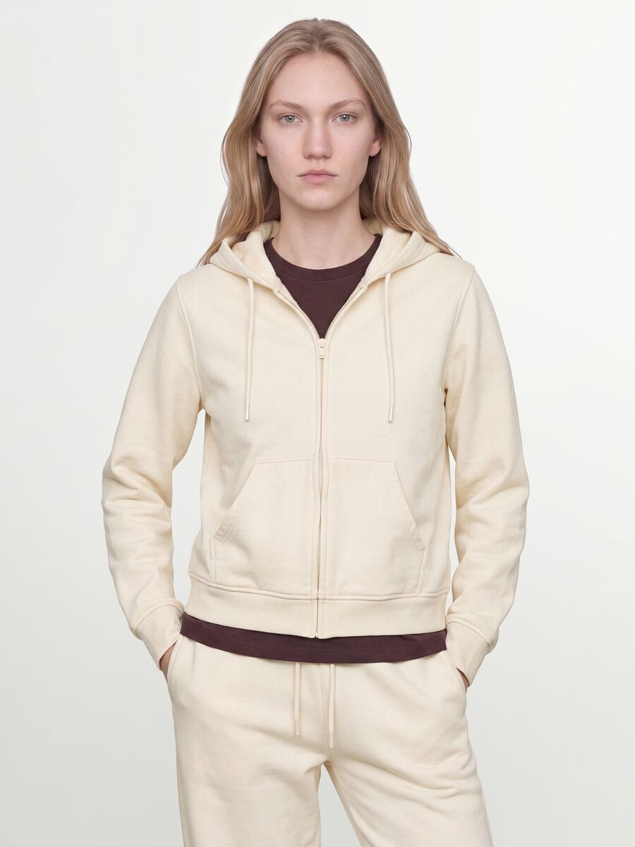 White cotton-blend regular-fit hoodie_0