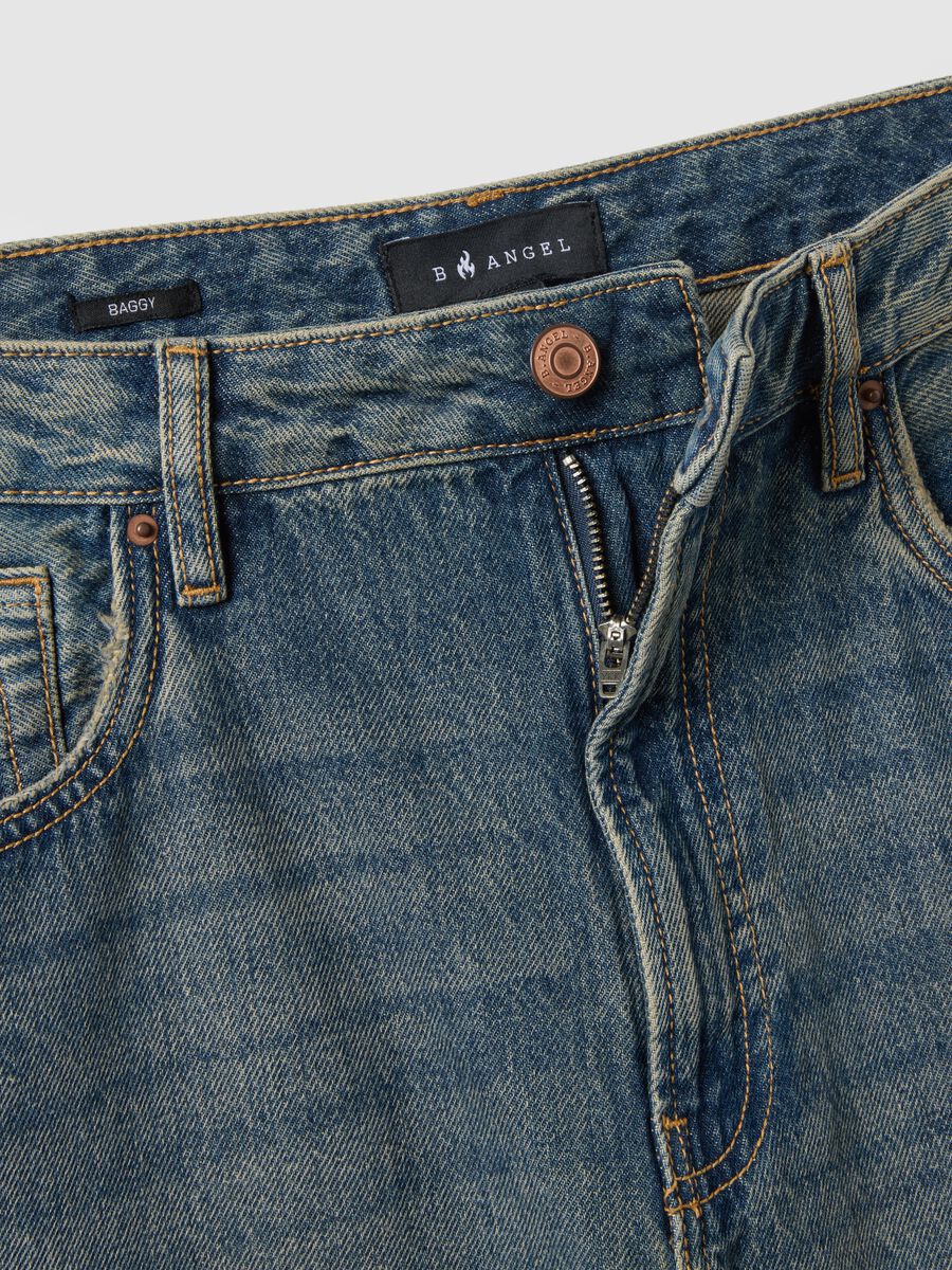 Blue Baggy Jeans in Pure Cotton_1