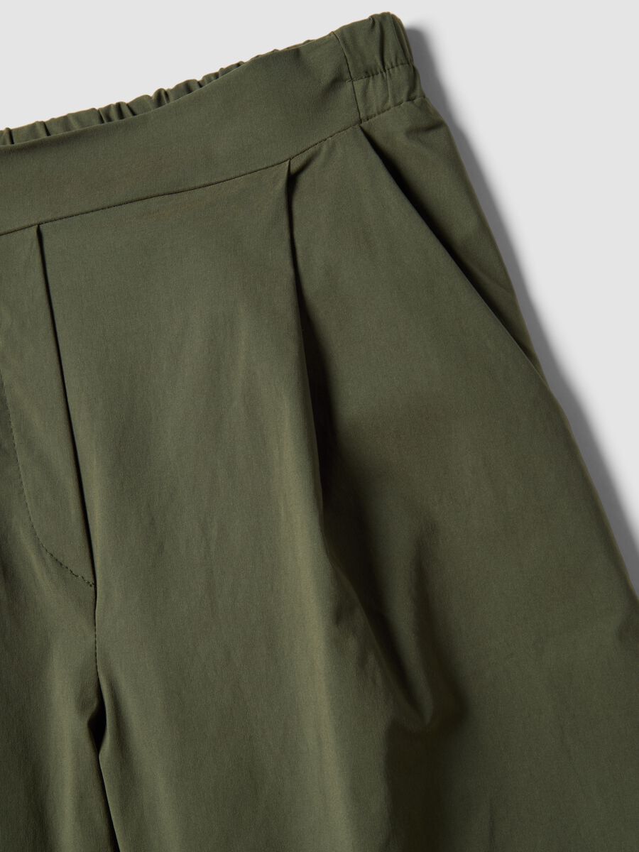 Regular fit green stretch viscose blend jogger trousers_5