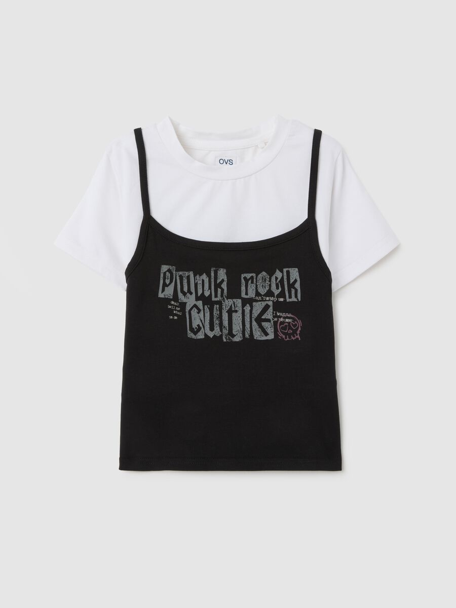 T-shirt da ragazza in cotone elasticizzato multicolor_3