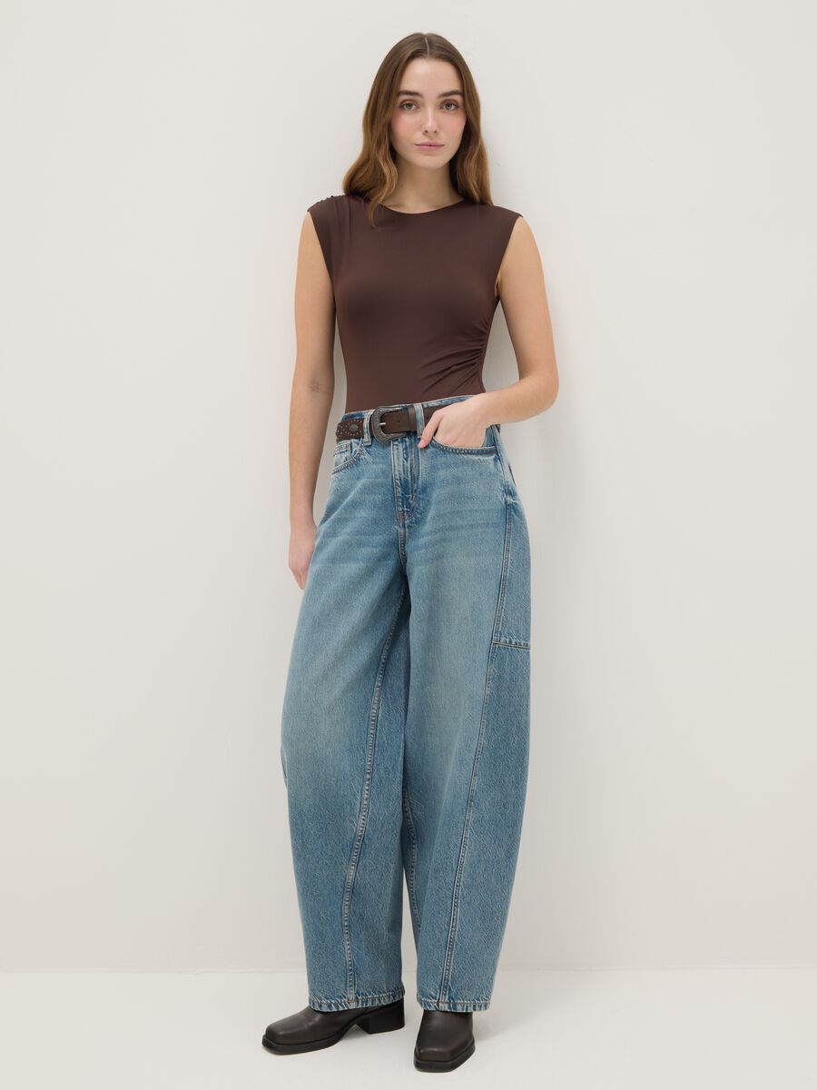 Pure Cotton Blue Regular Fit Skater Jeans_0