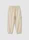 Kids' beige jogger trousers in pure cotton regular fit_0