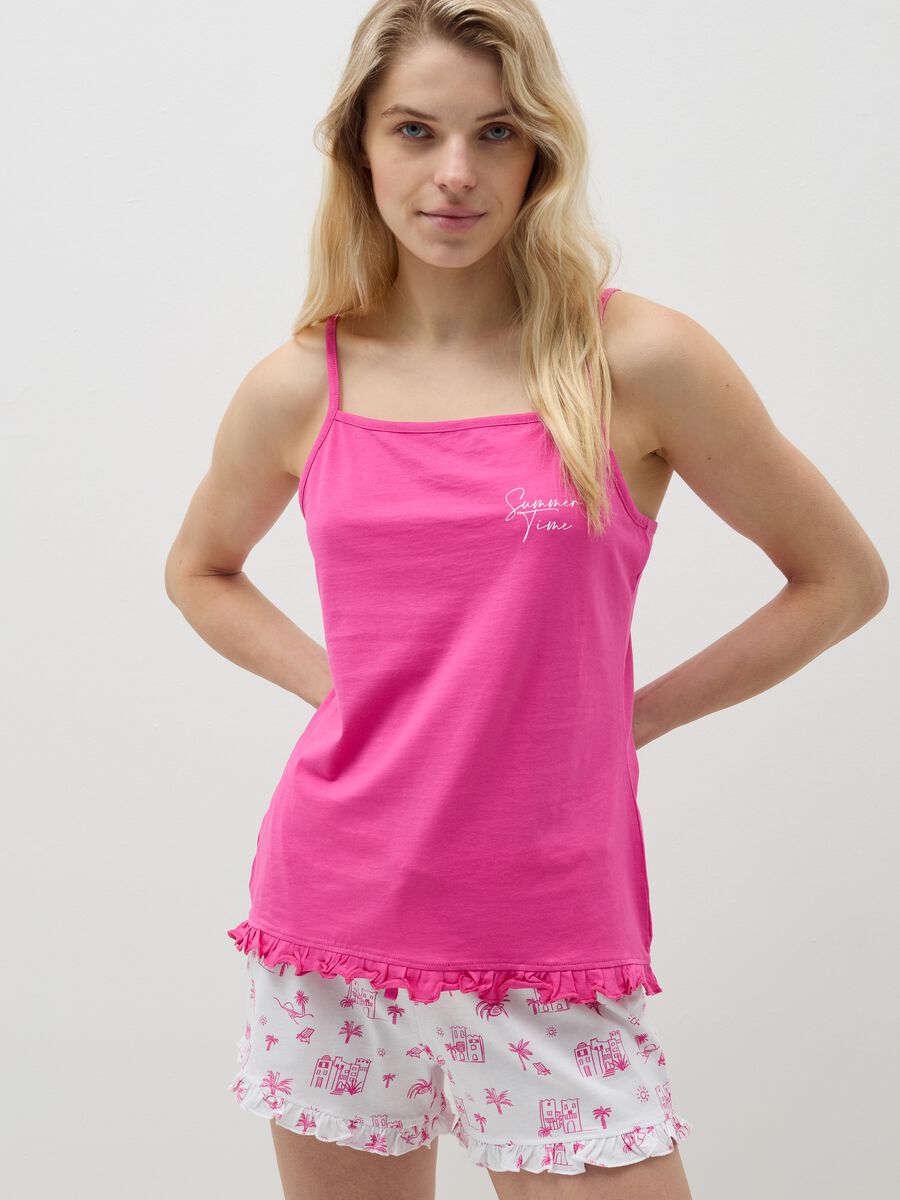 Short pyjamas with Summer Vibes print_0