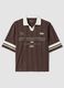 Brown pure cotton polo shirt with classic collar_4