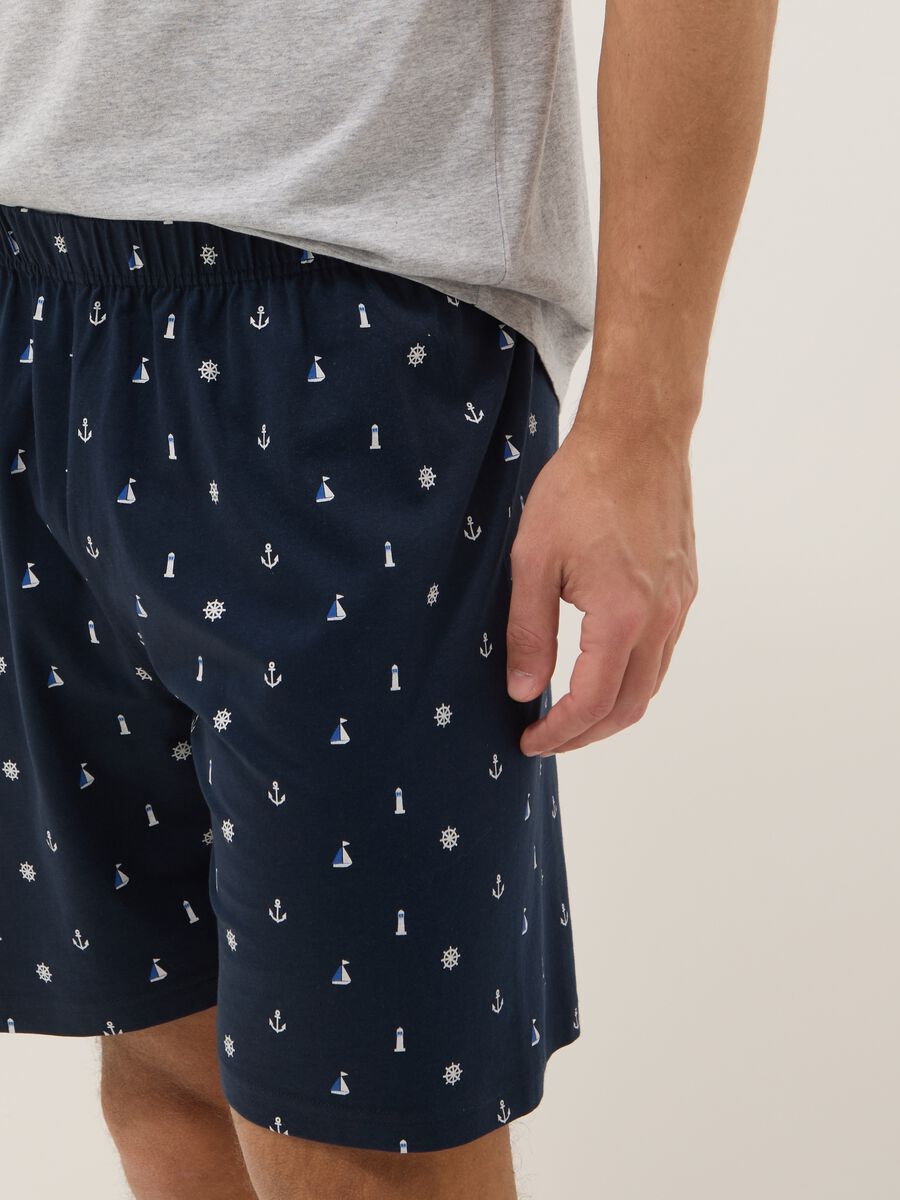 Grey and blue pure cotton jersey pyjamas_3