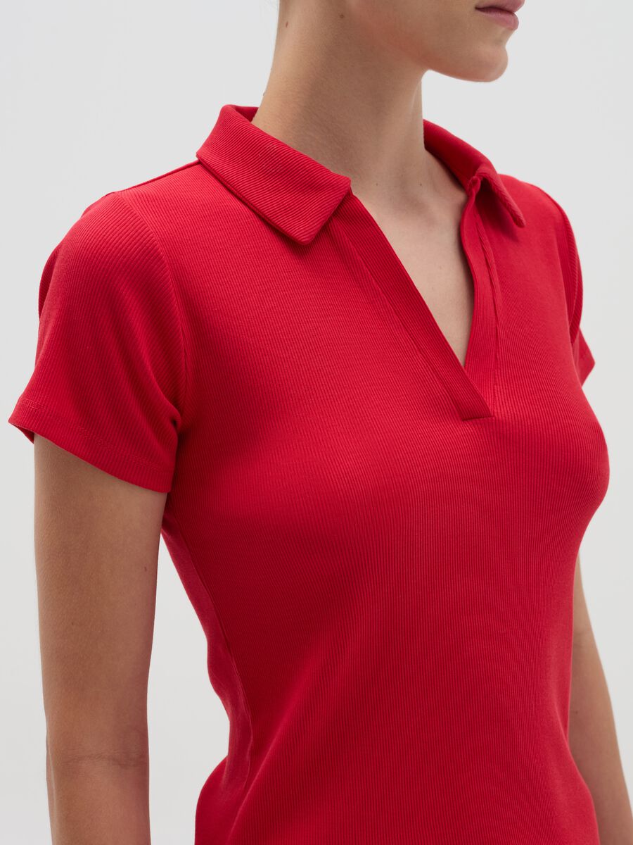 T-shirt with polo neck_2