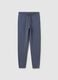 Boys' pure cotton blue jogger trousers regular fit with back pocket_3