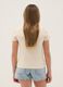 Girls' beige pure cotton regular-fit T-shirt_1