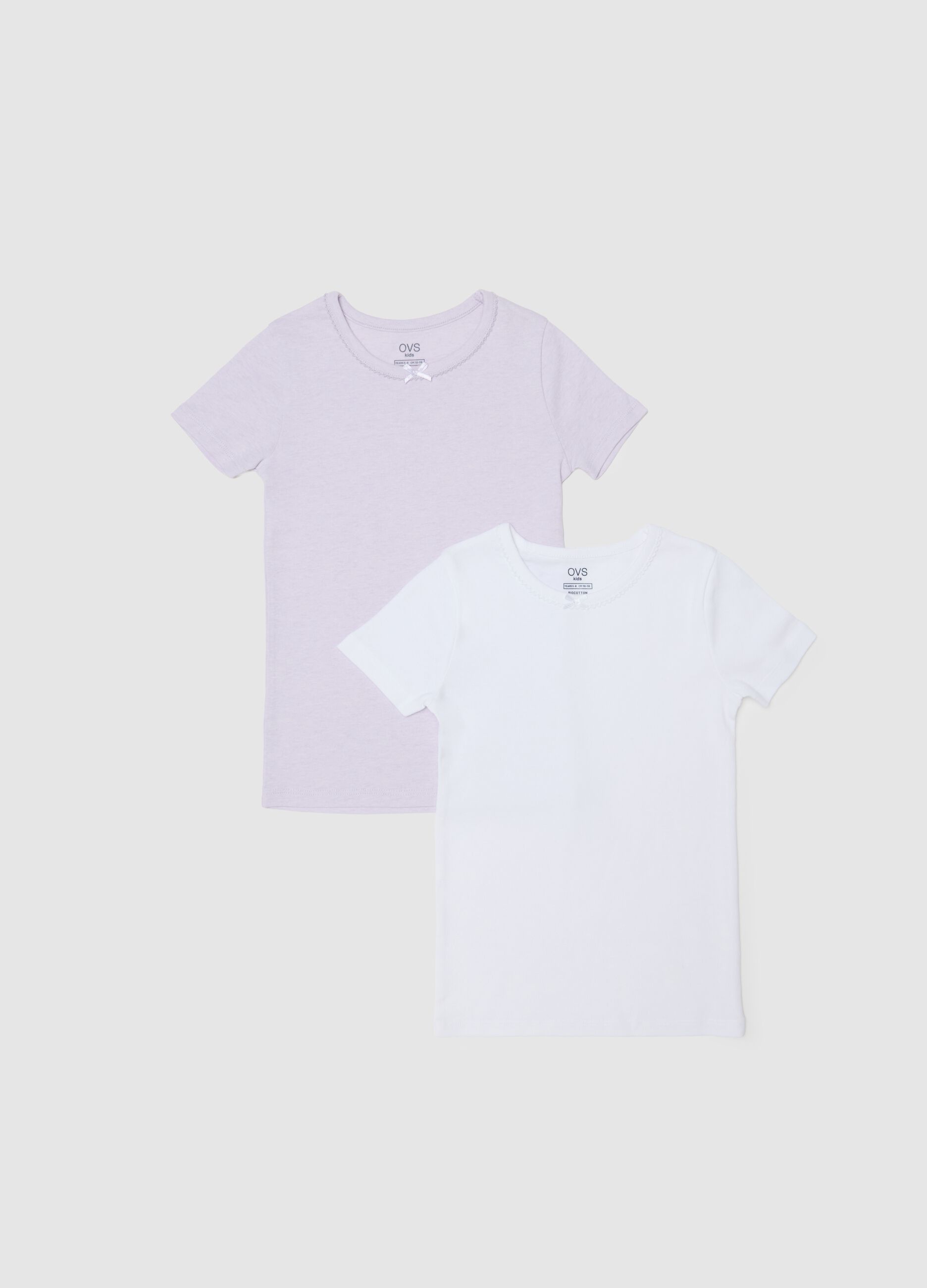 Multicolour Pure Cotton Regular Fit Girls' T-Shirt Twin Pack