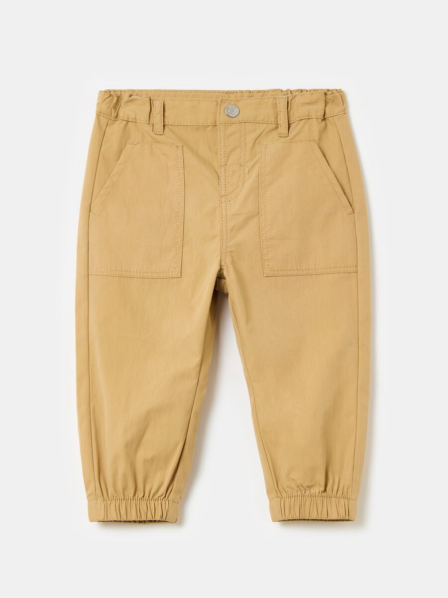 Trousers with elasticated ankles_0