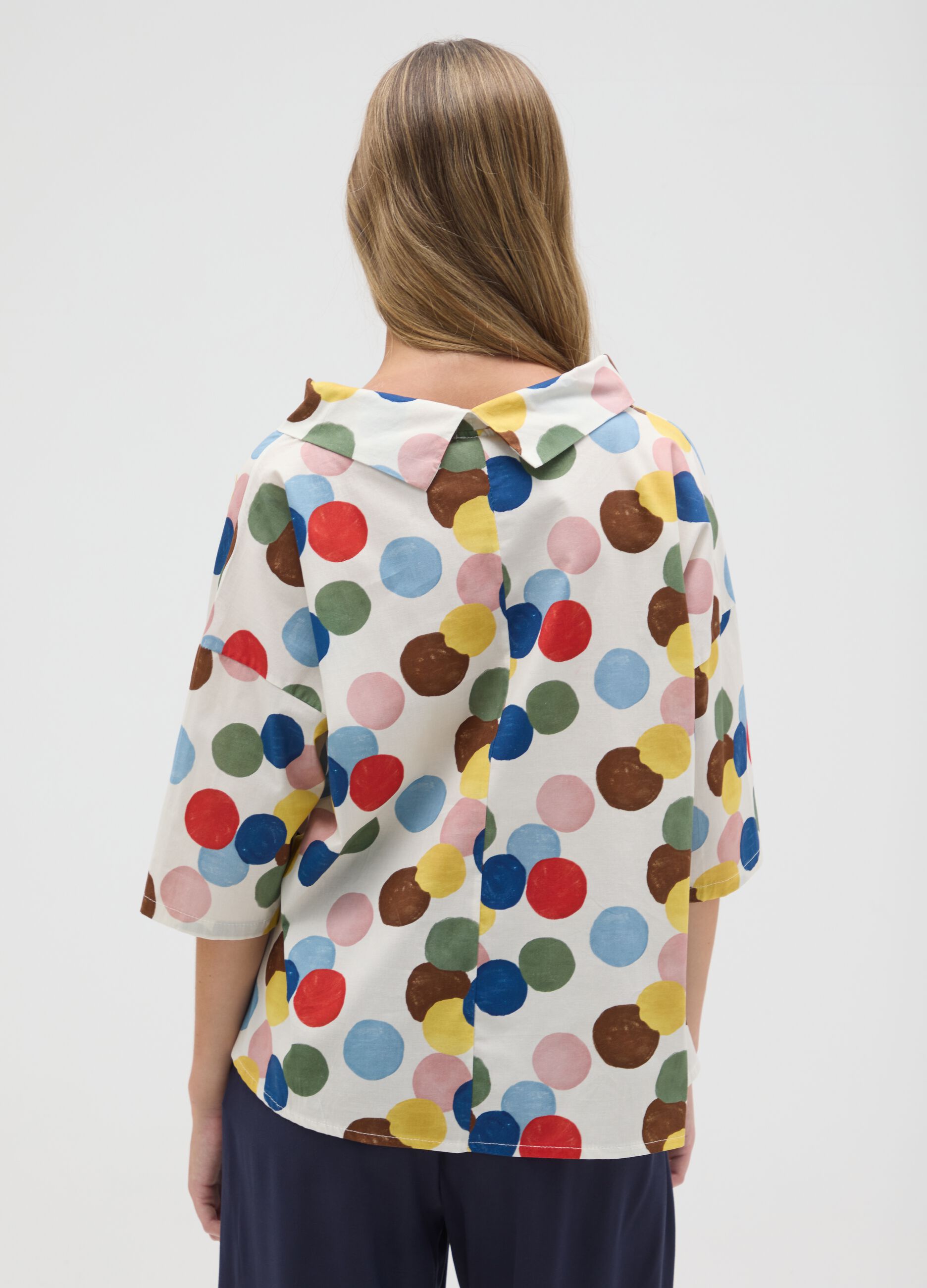 Women's cotton blend multicolour regular fit top
