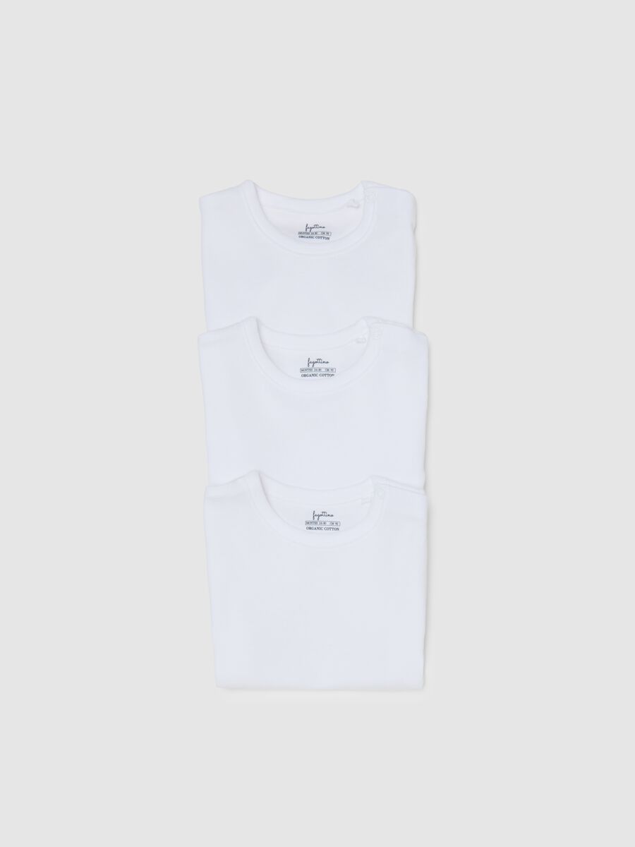 Tripack of infant white t-shirts in pure cotton regular fit_2