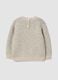 Beige stretch jersey crew-neck top_1