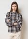 Multicolour pure cotton checked shirt with ruffles_1