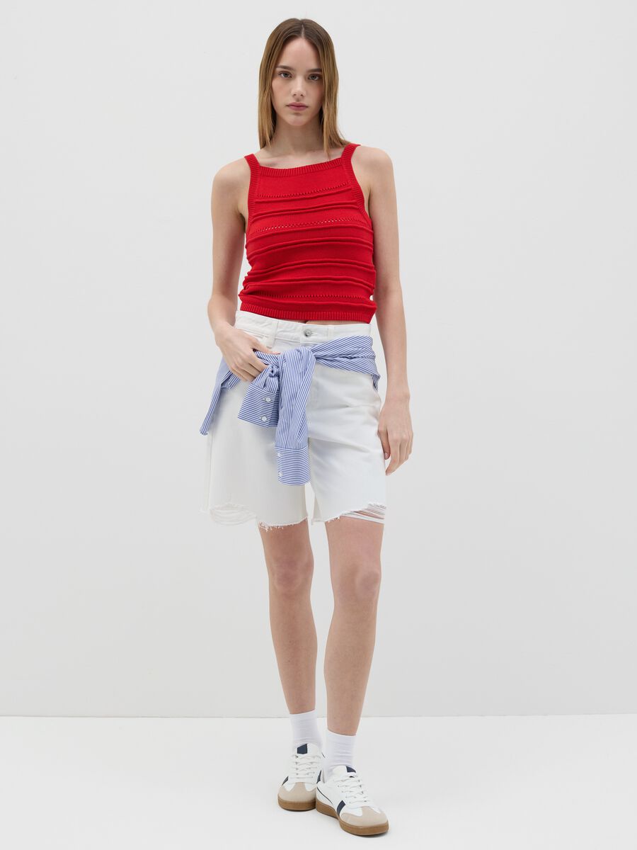 Cropped crochet tank top_0