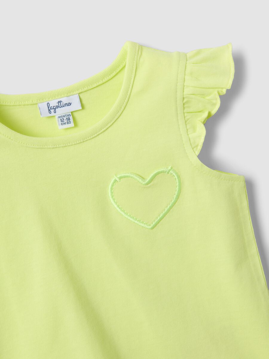 2-pack yellow pure cotton tank tops with ruffles_2