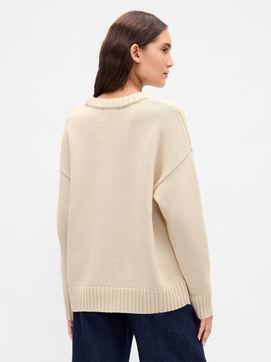 Pullover beige in cotone_1