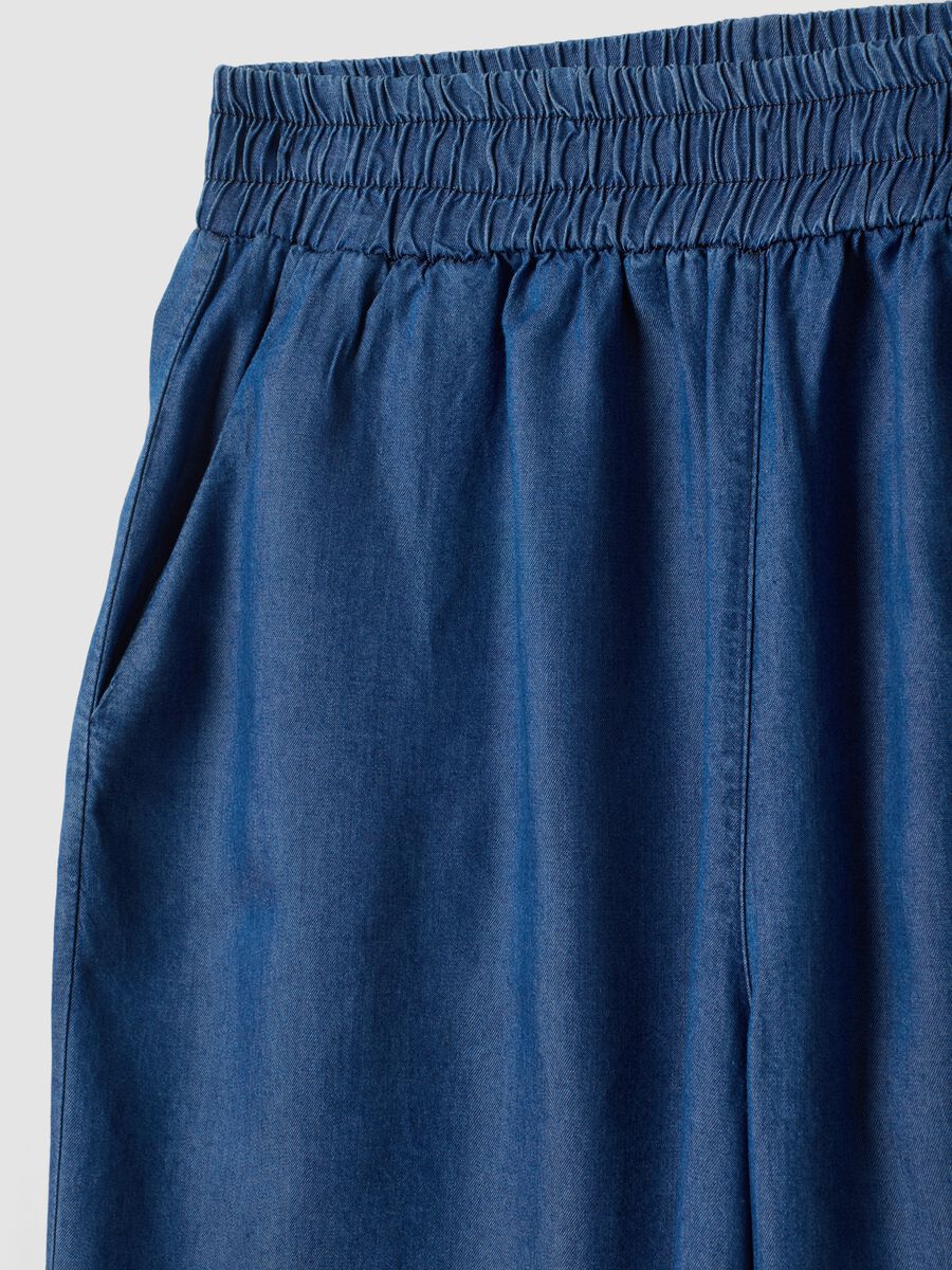 Blue palazzo trousers in pure lyocell_5
