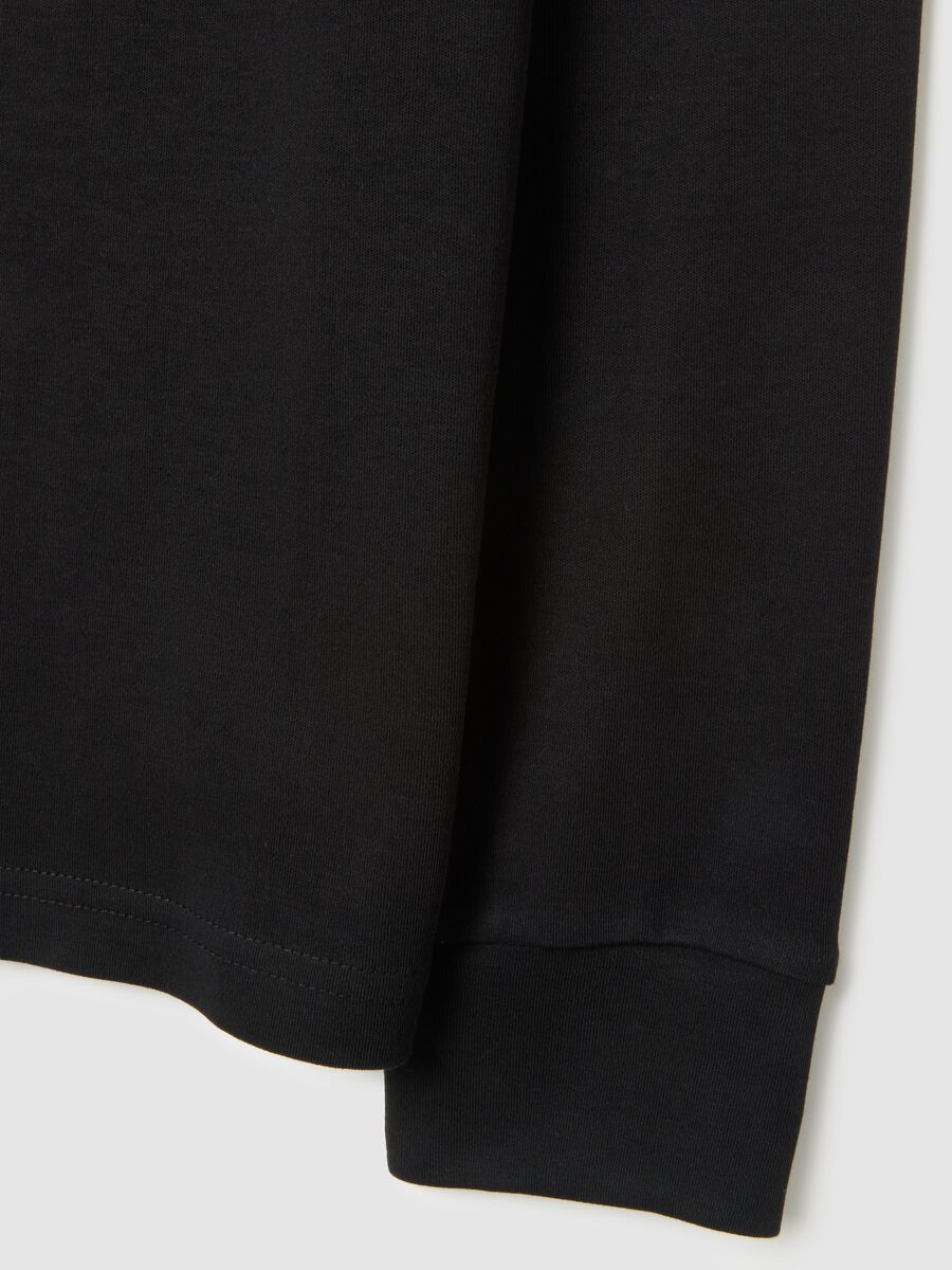 Maglia in puro cotone nero regular fit_1