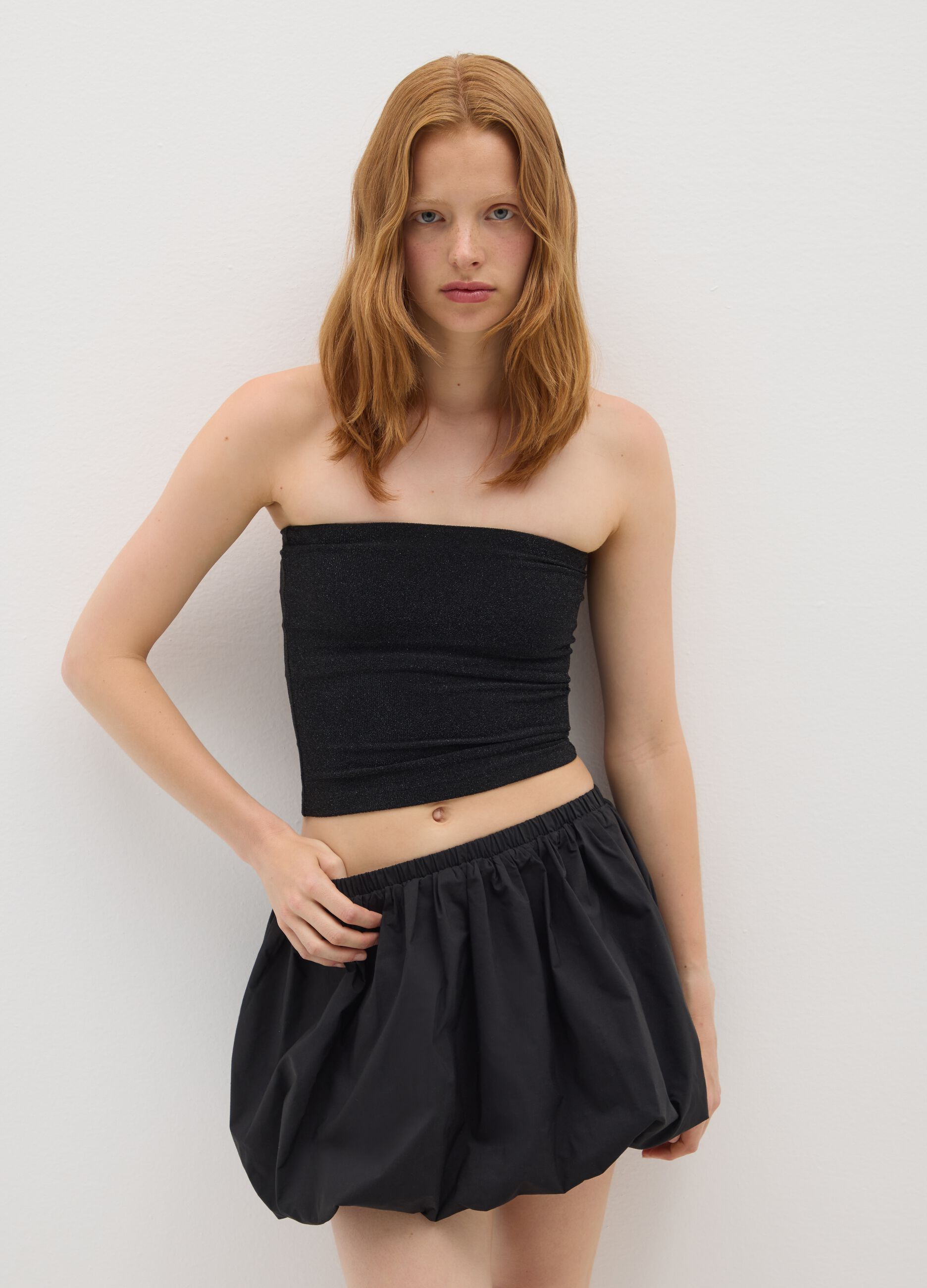 Black mixed fitted neck warmer