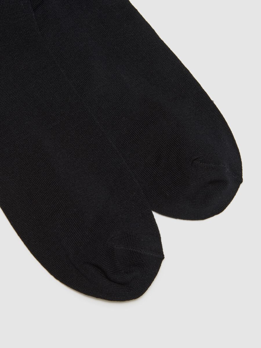 Two-Pack Long Black Cotton Stretch Socks_2