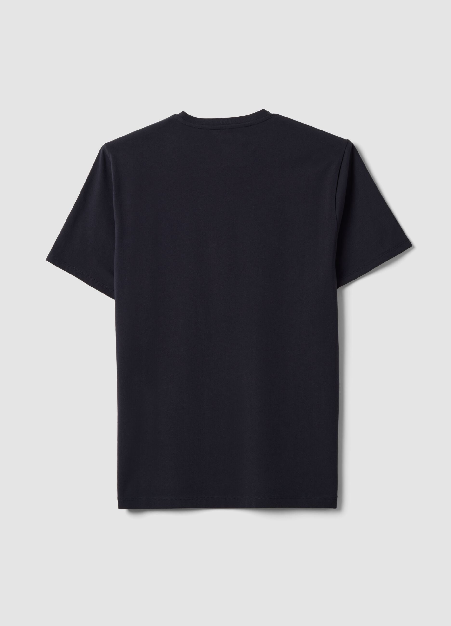 Men&rsquo;s black organic cotton slim-fit short-sleeve T-shirt
