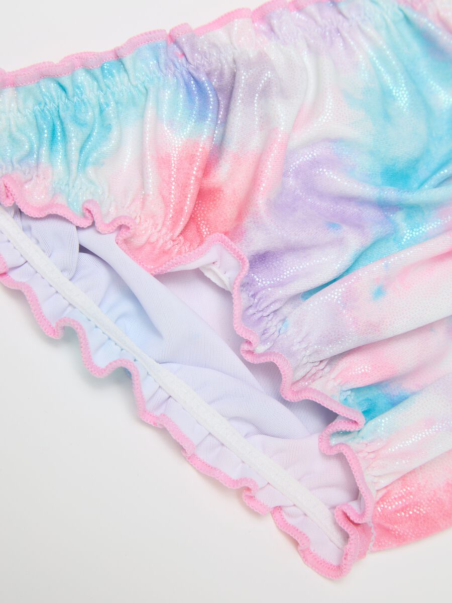 Multicolour Stretch Fabric Girl's Swimsuit_3