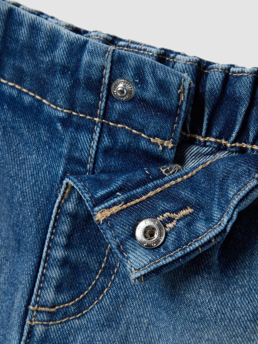 Shorts denim blu in puro cotone da bambina regular fit_3