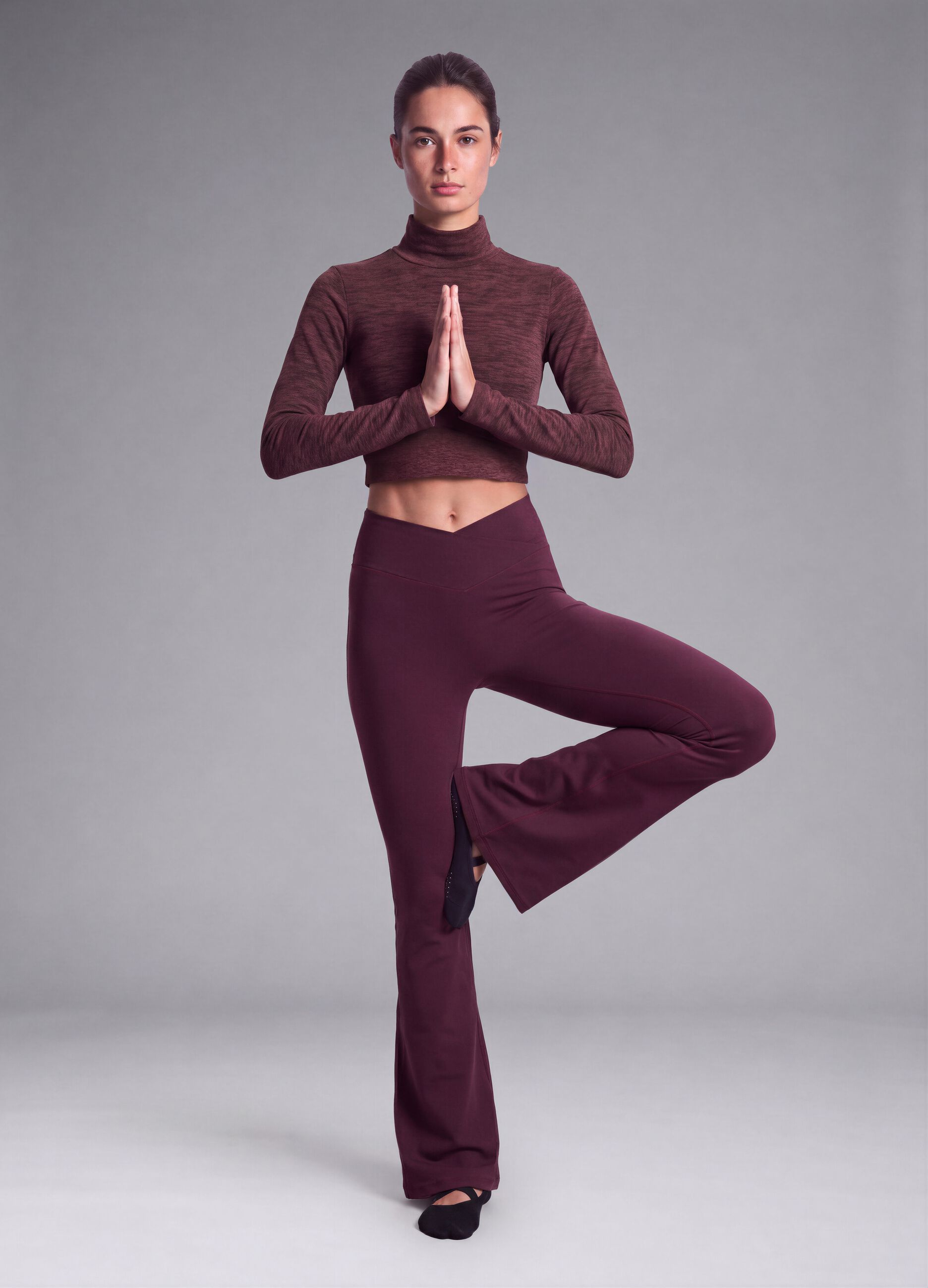 Purple flared leggings in stretch fabric ALTAVIA STUDIO