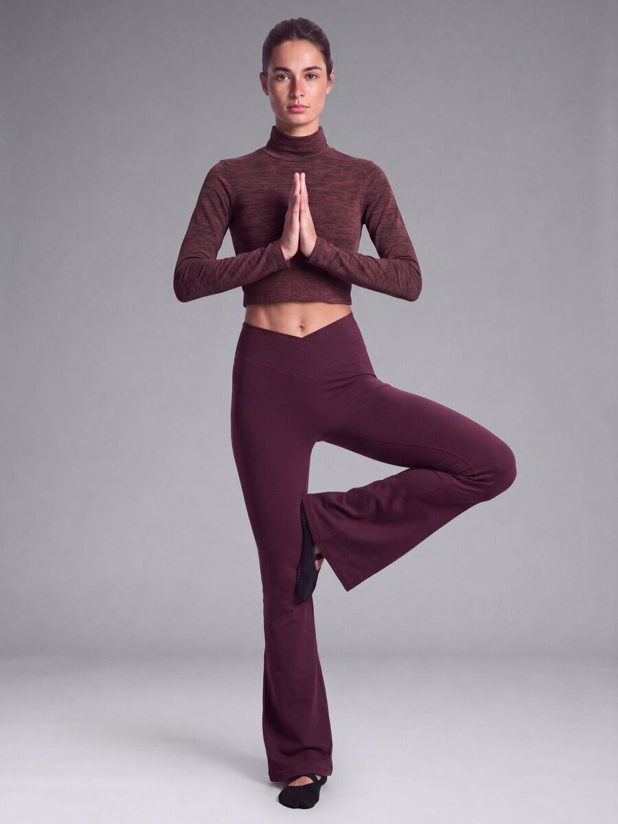 Leggings flare viola in tessuto elasticizzato ALTAVIA STUDIO_0