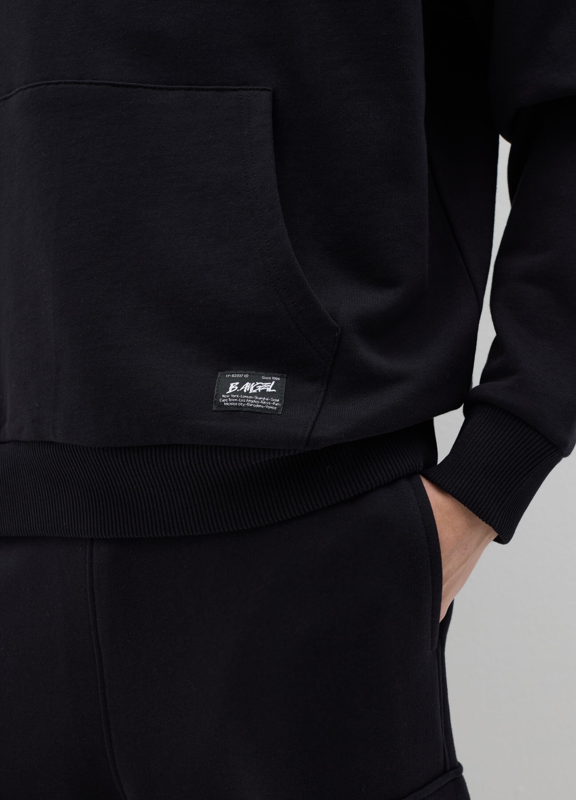 Over-fit sweatshirt in cotton with hood